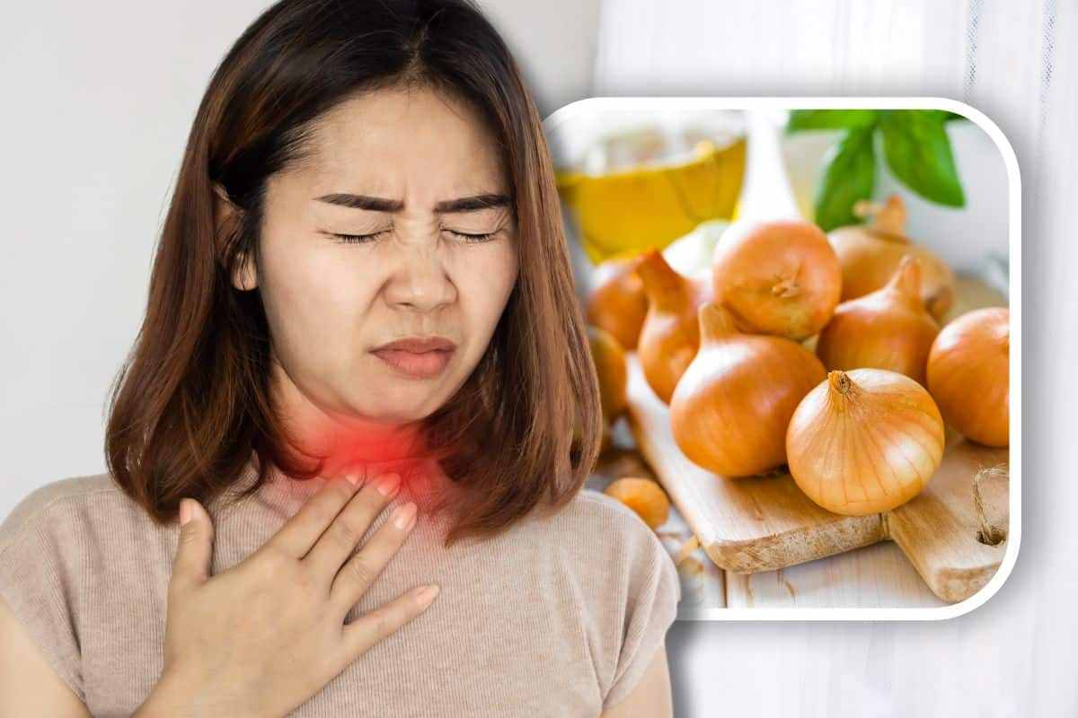 mal di gola allergia trucco cipolla risolve