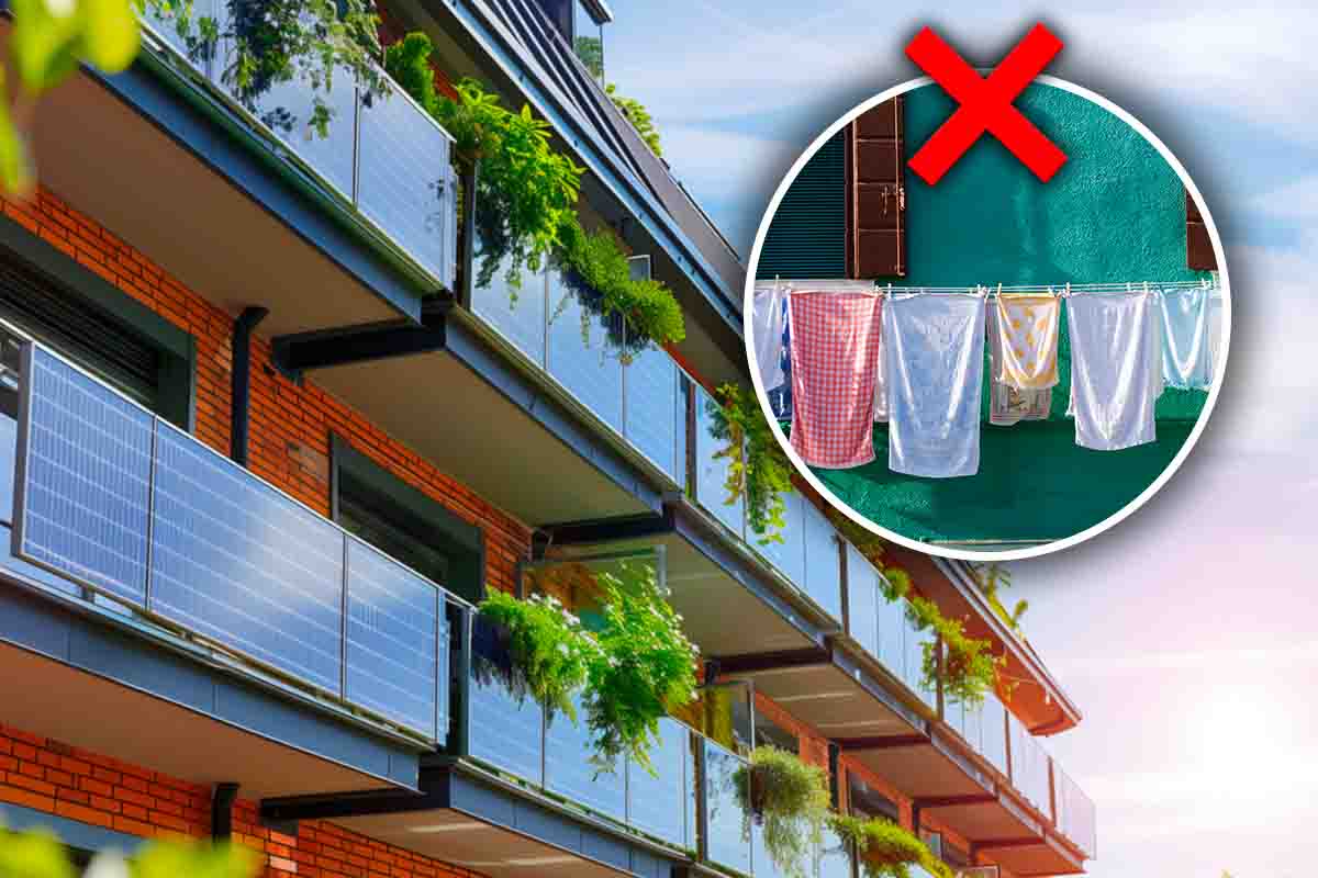 stendere panni balcone multa 800 euro